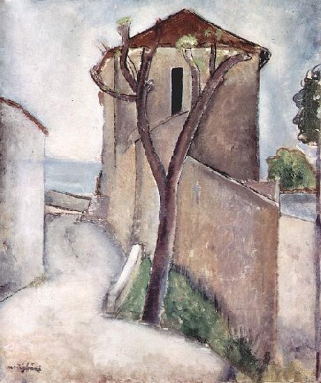 Amedeo Modigliani Baum und Haus oil painting picture